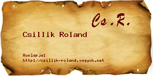 Csillik Roland névjegykártya